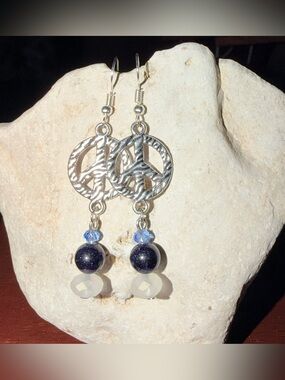 ✨Handmade✨ Silver Peace Sign Earrings  - Hypoallergenic